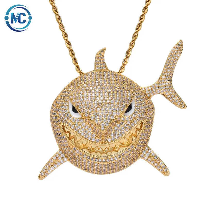 2021 Hip Hop Jewelry Iced Cubic Zirconia Shark Pendant Rapper Men gold plated pendant
2021 Hip Hop Jewelry Iced Cubic Zirconia Shark Pendant Rapper Men gold plated pendant
