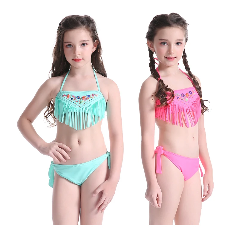 New Style two pieces Wholesale Quality Cute Little Girls sexy embroidery tassel design bikini swimwear summer swimsuit, Customized color
New Style two pieces Wholesale Quality Cute Little Girls sexy embroidery tassel design bikini swimwear summer swimsuit, Customized color