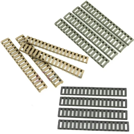 4pcs Rail Cover Plastic Fish Bone Ladder Shape 3 Colors Rifle Handguard Heat Resistant Ladder Rubber Picatinny Rail Covers, Black, sand , green
4pcs Rail Cover Plastic Fish Bone Ladder Shape 3 Colors Rifle Handguard Heat Resistant Ladder Rubber Picatinny Rail Covers, Black, sand , green