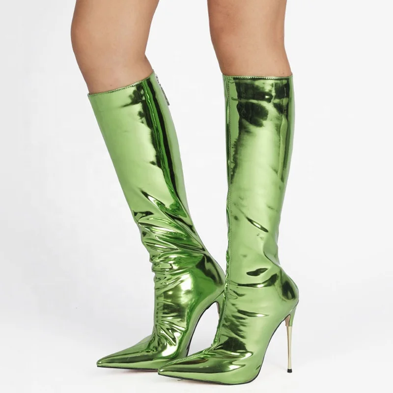 Modern Style Women Winter Knee High Boots Pointed Toe Thin High Heels Western Style Outdoor Anti-Slippery 12 CM Heel, Light gold green silver bronze gold
Modern Style Women Winter Knee High Boots Pointed Toe Thin High Heels Western Style Outdoor Anti-Slippery 12 CM Heel, Light gold green silver bronze gold