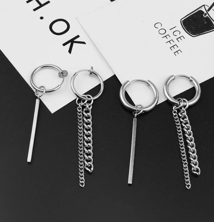 Wholesale Kpop Stars Earrings Chains Fashion Stainless Steel Punk Earring Jewelry, Silver
Wholesale Kpop Stars Earrings Chains Fashion Stainless Steel Punk Earring Jewelry, Silver