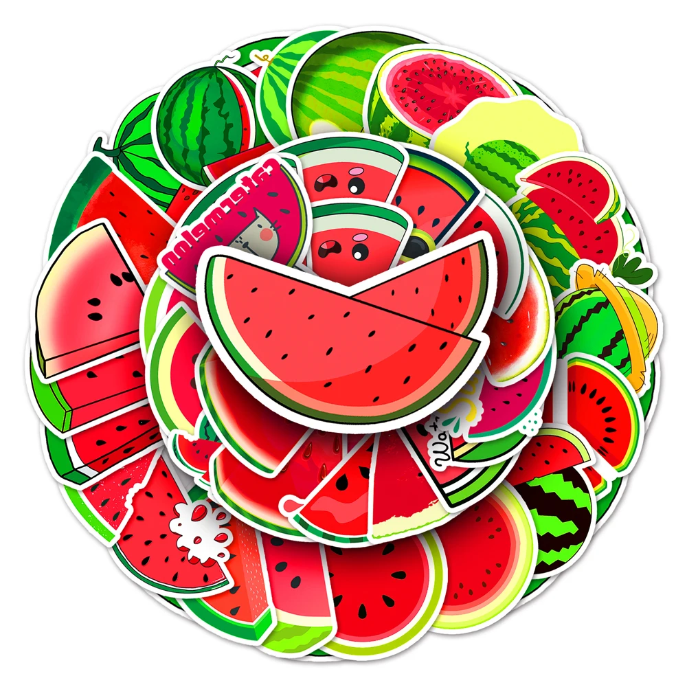 

50pcs Factory Wholesale Fruit Watermelon Graffiti Cartoon Sticker Decorative Laptop iPad Vinyl Waterproof Sticker