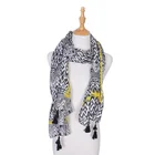 2020 New Fashion Leopard Pattern Machine Printed 100% Polyester Beautiful Women Spring Shawl Scarf With Tassel
