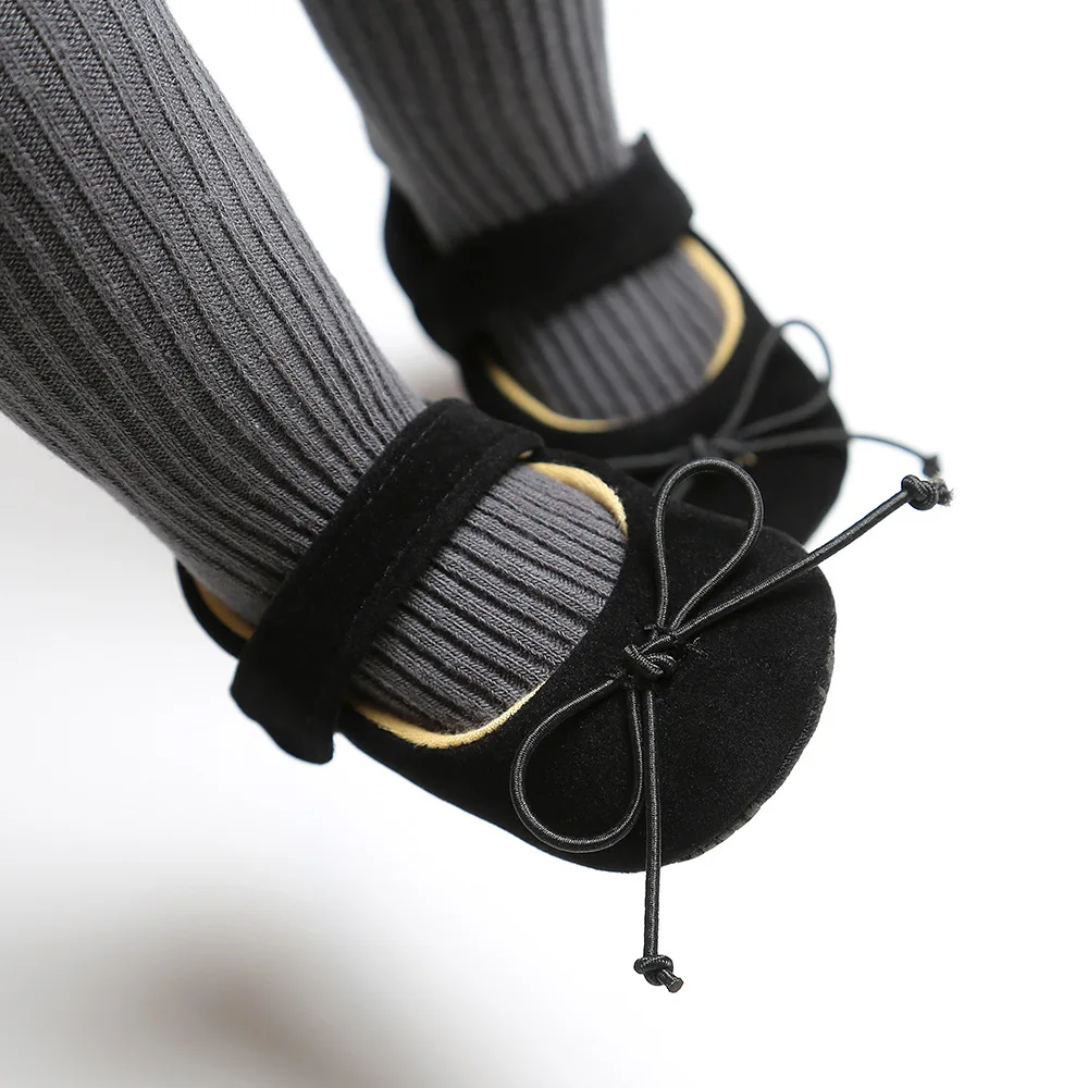 Solid Color Bow-knot Baby Girl Shoes with Flower Baby Walking Shoes supplier