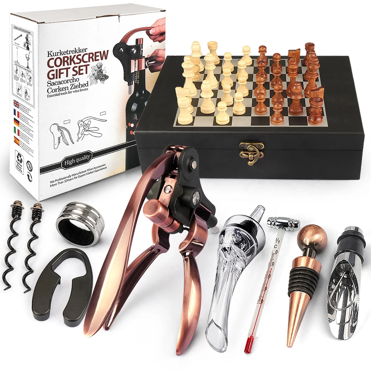 Amazon Factory supply wooden box wine accessories set wine corkscrew opener gift set, Black,red
Amazon Factory supply wooden box wine accessories set wine corkscrew opener gift set, Black,red