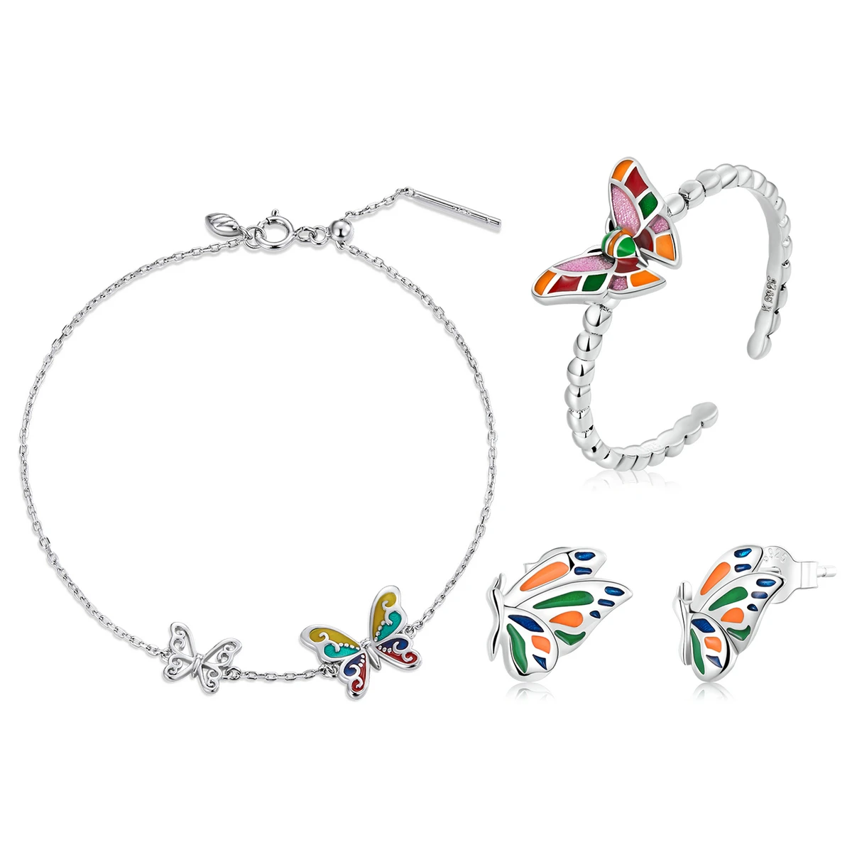 Brilliant Butterfly Earrings Ring Jewelry Set Japanese Design 925 Sterling Silver Bracelet Bracelet
Brilliant Butterfly Earrings Ring Jewelry Set Japanese Design 925 Sterling Silver Bracelet Bracelet