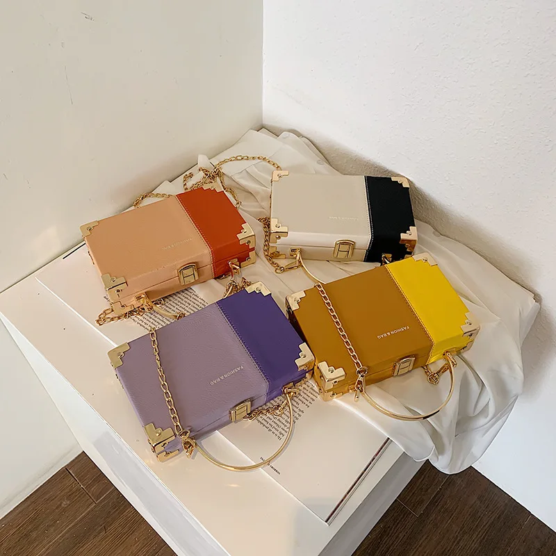 Solid Box Handbags Assorted Colors Chains Decoration Flap Shoulder Purse Chic 2021 New Spring Gold Chains Crossbody Bolsa, 4 colors as picture
Solid Box Handbags Assorted Colors Chains Decoration Flap Shoulder Purse Chic 2021 New Spring Gold Chains Crossbody Bolsa, 4 colors as picture