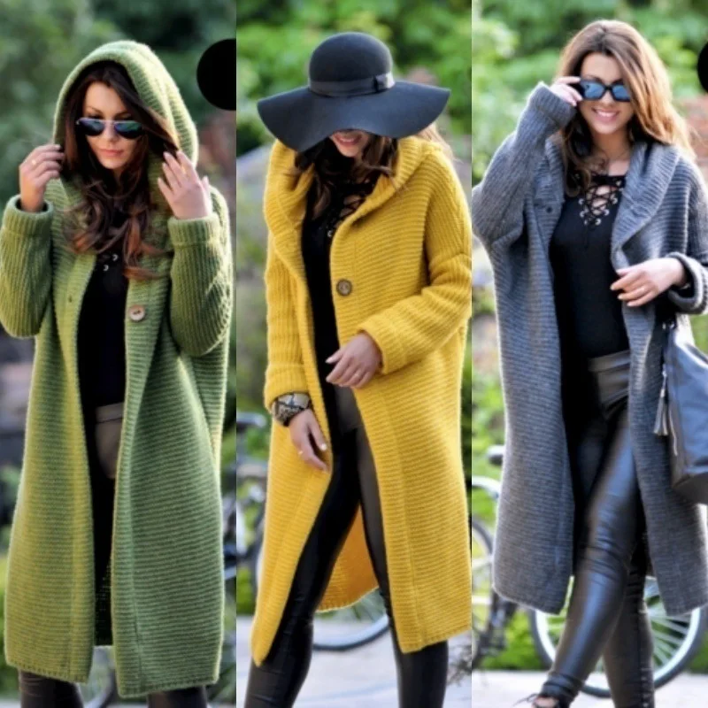 Fall and Winter Hooded Long Sleeve Sweater Cardigans Overcoats Female Casual Warm Coat Fashion Midi Knitted Coats Women, Five colors
Fall and Winter Hooded Long Sleeve Sweater Cardigans Overcoats Female Casual Warm Coat Fashion Midi Knitted Coats Women, Five colors
