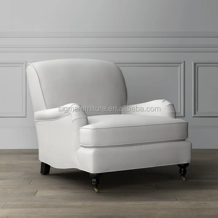 hotel Indoor living room furniture Frame crafted of hardwood and fabric deep seat armchair