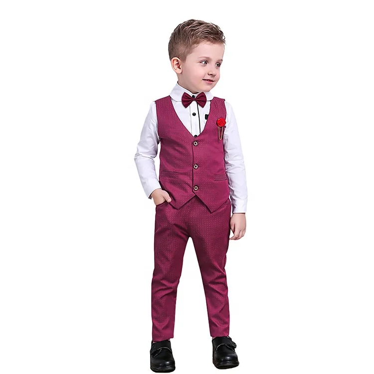 Wholesale Kids Clothes Formal Dress Suits Children Wear Tuxedo Spring Fall Boys' Outfits Shirt Vest Pants 3 Piece Clothing Sets, Wine, blue, black 
Wholesale Kids Clothes Formal Dress Suits Children Wear Tuxedo Spring Fall Boys' Outfits Shirt Vest Pants 3 Piece Clothing Sets, Wine, blue, black