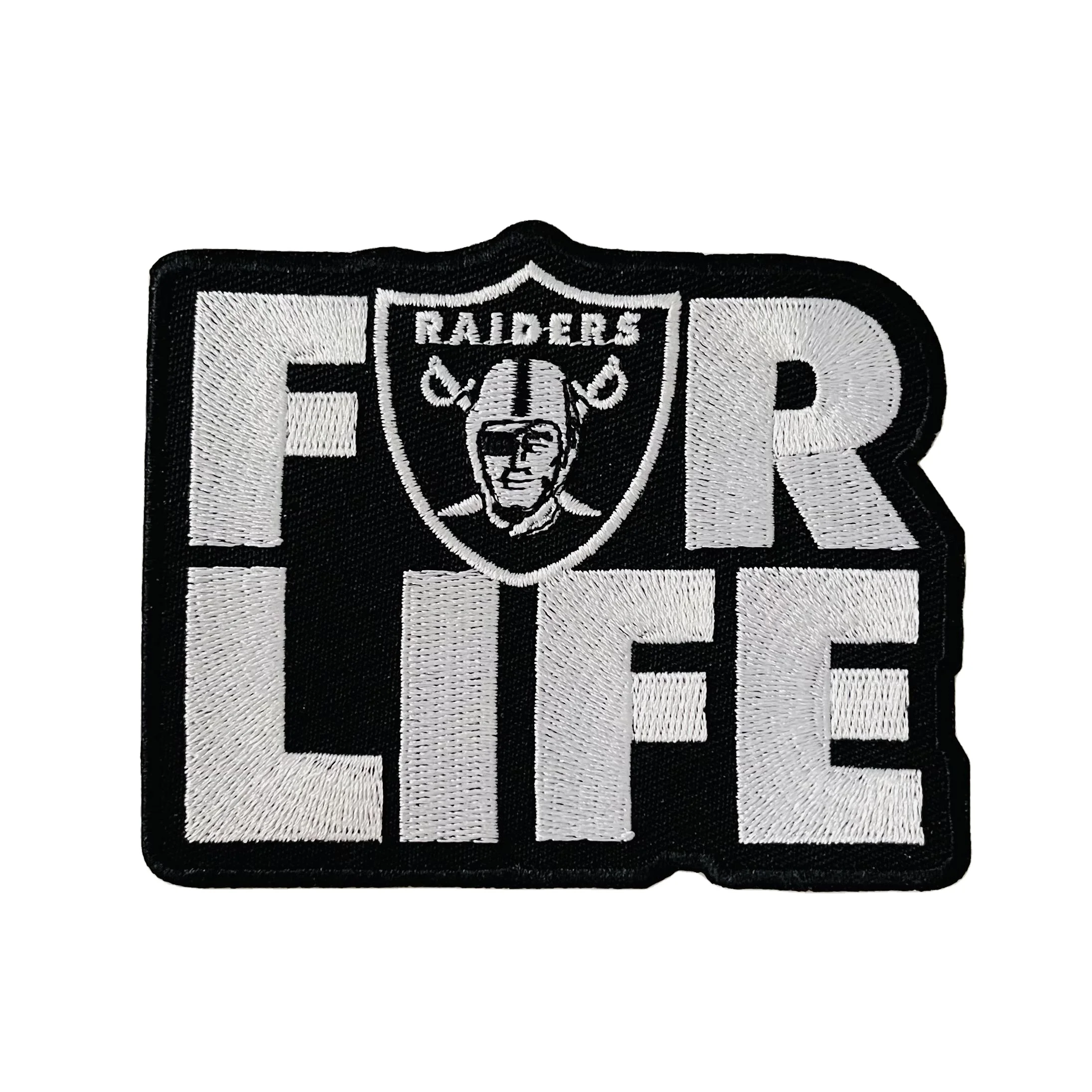 Factory Wholesale Custom Embroidered Badges Iron On Jean Jacket Patches Vintage Raiders For Life Embroidered Patch
Factory Wholesale Custom Embroidered Badges Iron On Jean Jacket Patches Vintage Raiders For Life Embroidered Patch