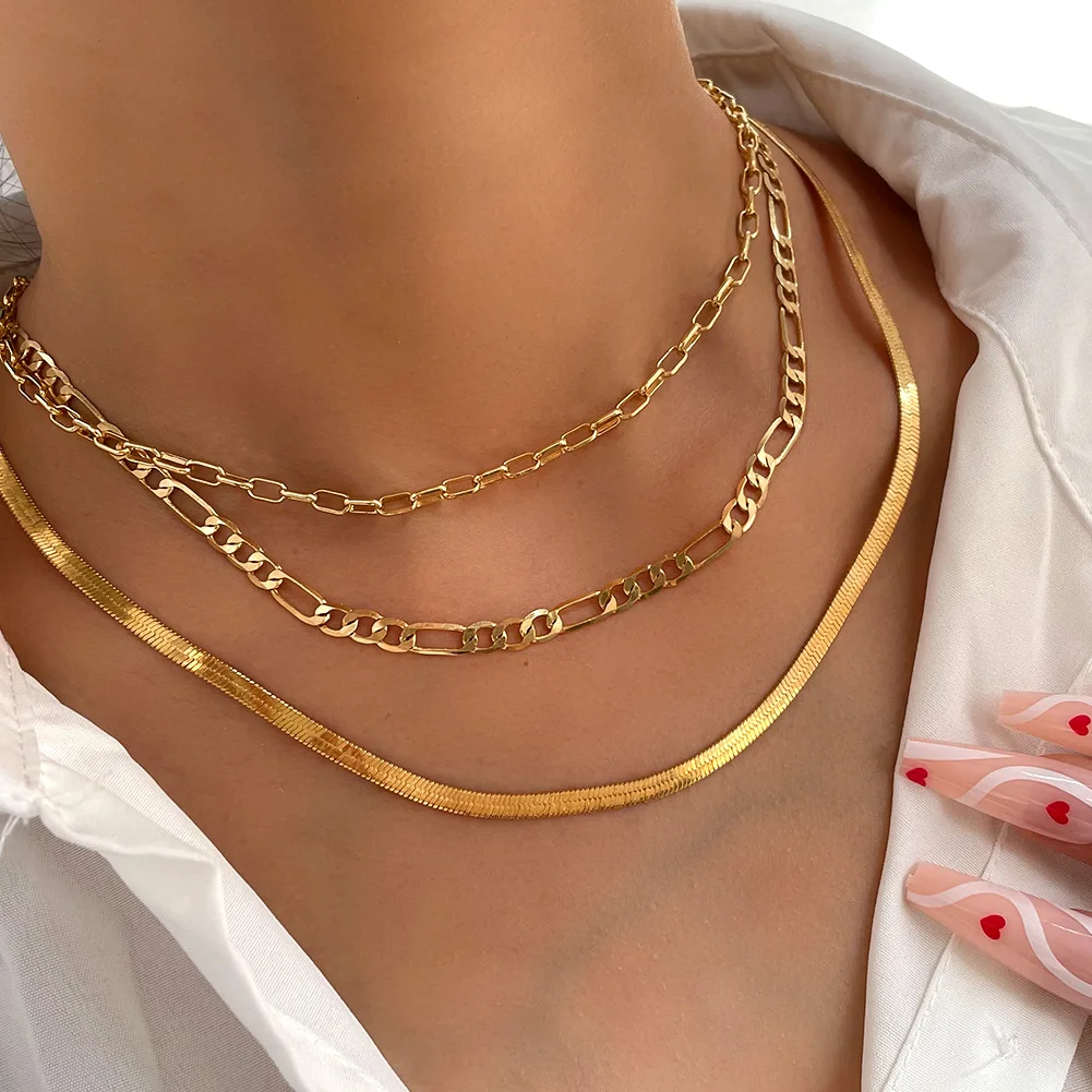 Elegant Gold Plated Multi Layer Paper Clip Necklace For Women Men Snake Chain Necklace
Elegant Gold Plated Multi Layer Paper Clip Necklace For Women Men Snake Chain Necklace