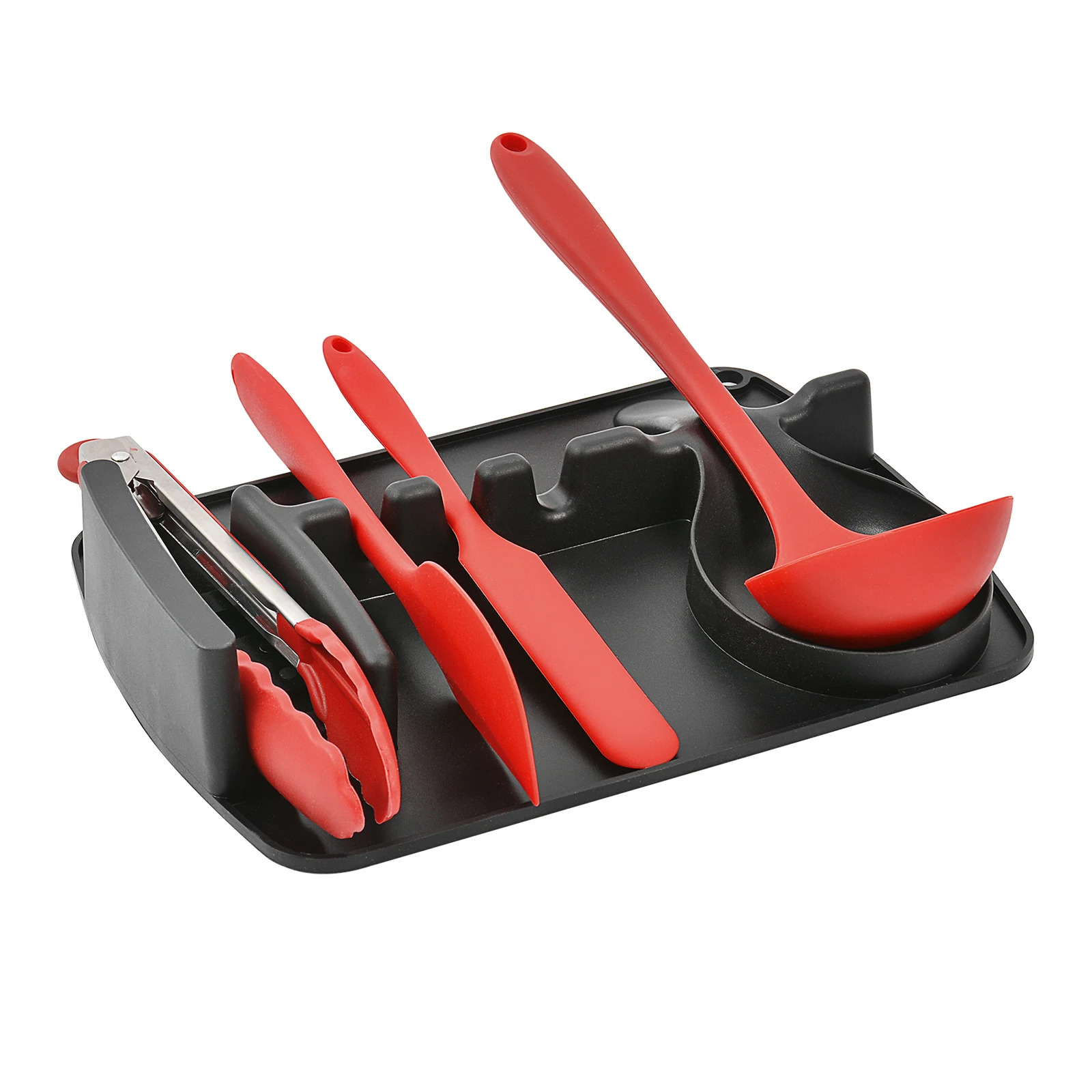 Silicone Spoon Rest Spoon Holder Heat Resistant KitchenSilicone placemat with drip pad spoon and shovel placement pad, Black
Silicone Spoon Rest Spoon Holder Heat Resistant KitchenSilicone placemat with drip pad spoon and shovel placement pad, Black