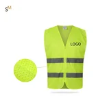 cheap yellow work safety class 2 zipper construction reflective vest