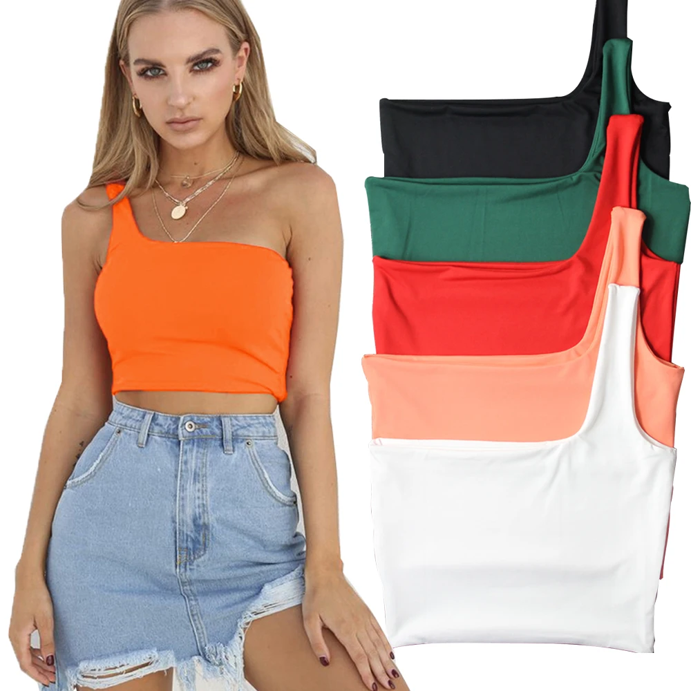 Tops Woman Lady Female One Shoulder Crop Tops Sleeveless T-Shirt Blouses Sexy Tank Top Camisole Vest Women Casual Clothes S00544
Tops Woman Lady Female One Shoulder Crop Tops Sleeveless T-Shirt Blouses Sexy Tank Top Camisole Vest Women Casual Clothes S00544