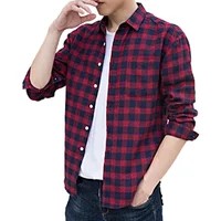 

Custom Design Size Large Tall Mens Red Check Men Clothing Plaid Button Down Shirt