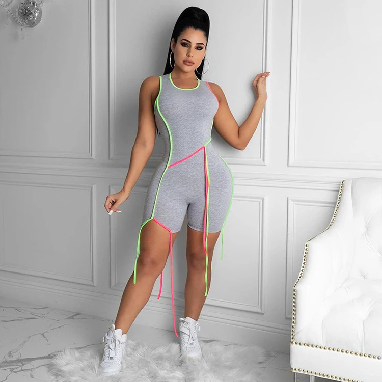 Wholesale Patchwork Sleeveless Short Romper Fashion Clothes For Ladies Women Skinny Summer Rompers -PT, White,gray,black
Wholesale Patchwork Sleeveless Short Romper Fashion Clothes For Ladies Women Skinny Summer Rompers -PT, White,gray,black