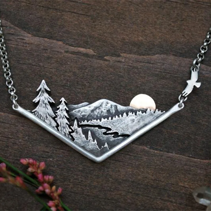2022 Fashion Silver Plating Bohemian Cute Necklace Unique Vintage Sunset Valley Necklace For Women Men
2022 Fashion Silver Plating Bohemian Cute Necklace Unique Vintage Sunset Valley Necklace For Women Men