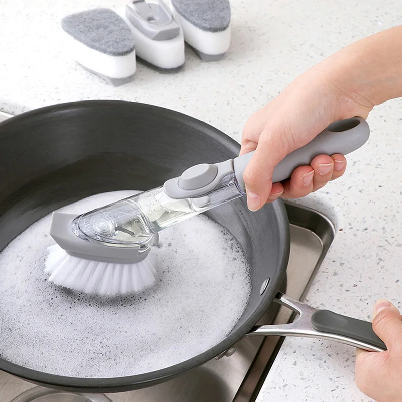 1/4 Pcs Double Use Kitchen Cleaning Brush Scrubber Dish Bowl Washing Sponge Automatic Liquid Dispenser Kitchen Pot Cleaner Tool
1/4 Pcs Double Use Kitchen Cleaning Brush Scrubber Dish Bowl Washing Sponge Automatic Liquid Dispenser Kitchen Pot Cleaner Tool