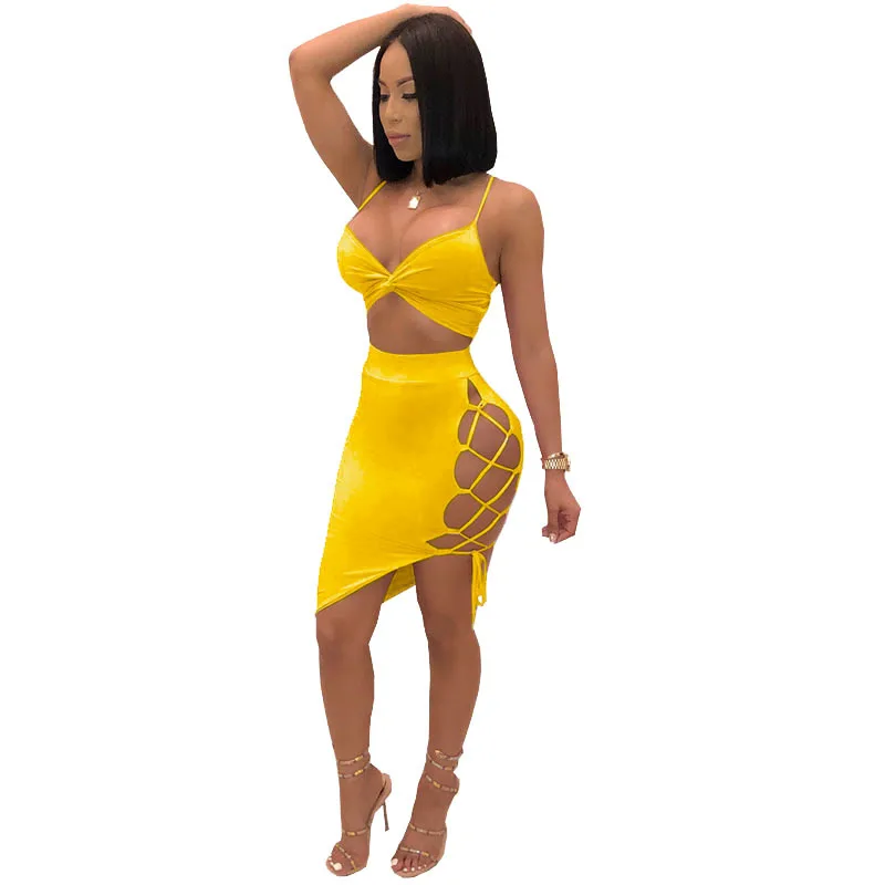 Night Party Sexy Hollow Out Bandage Cut Out Bodycon Dress Sleeveless Halter Crop Tops and Skirts Set Women Club Wear Dresses, Pink, orange, yellow, white, red
Night Party Sexy Hollow Out Bandage Cut Out Bodycon Dress Sleeveless Halter Crop Tops and Skirts Set Women Club Wear Dresses, Pink, orange, yellow, white, red