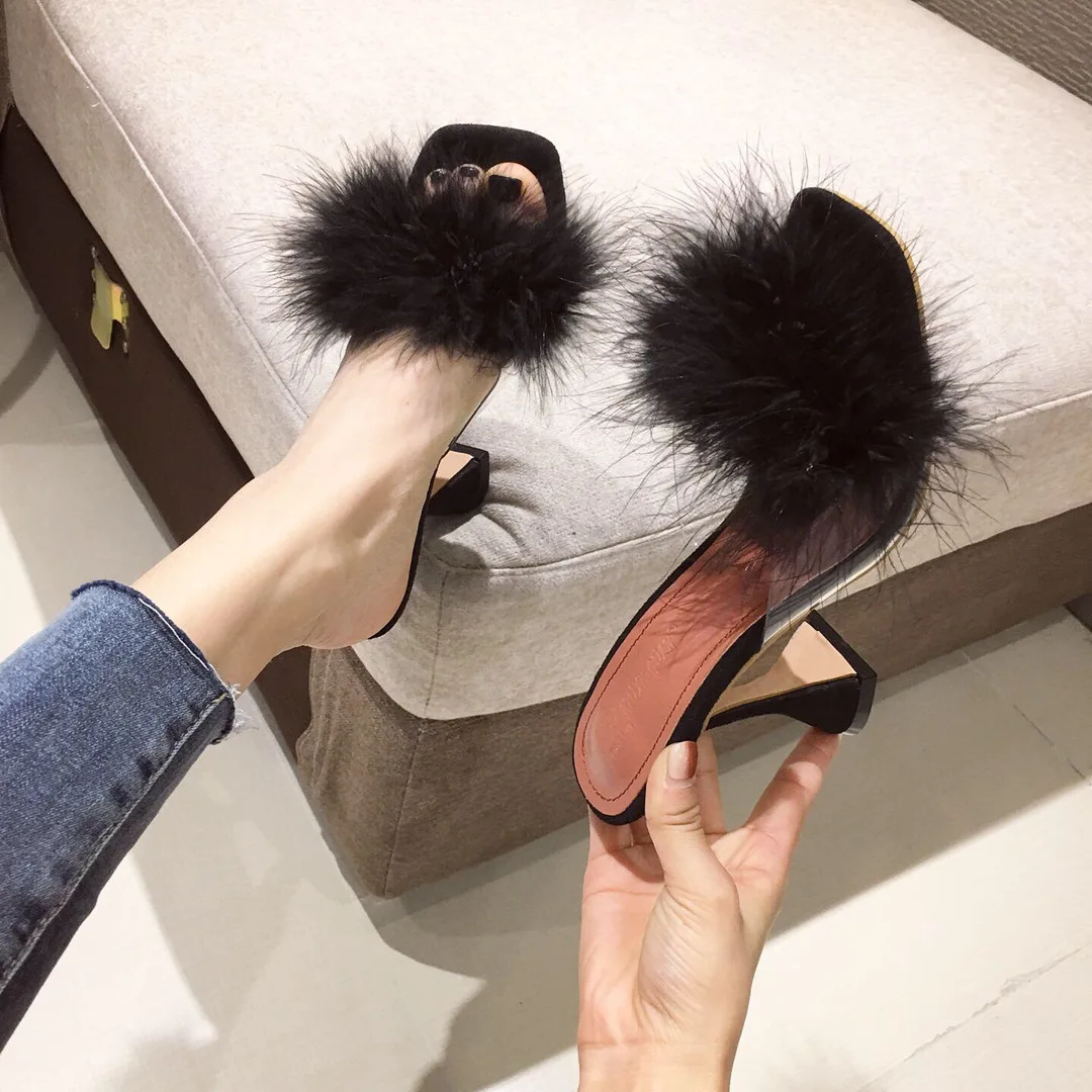 2020 summer new European American wine glass heel MAO MAO slippers sandals, Pink
2020 summer new European American wine glass heel MAO MAO slippers sandals, Pink