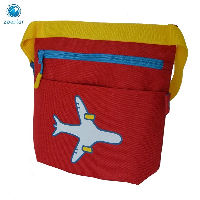Magnetic Snap Adjustable Strap Red Mini Shoulder Bag with Pockets for Kids Promotion Bag