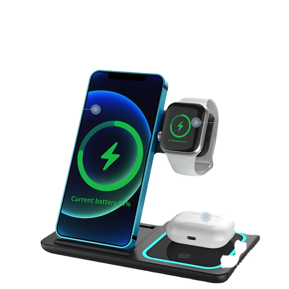 Amazon Top Seller New Arrival Dropshipping Electronic 15W Universal Mobile Phone Charging Pad LED Light 3 in 1 Wireless Charger
Amazon Top Seller New Arrival Dropshipping Electronic 15W Universal Mobile Phone Charging Pad LED Light 3 in 1 Wireless Charger