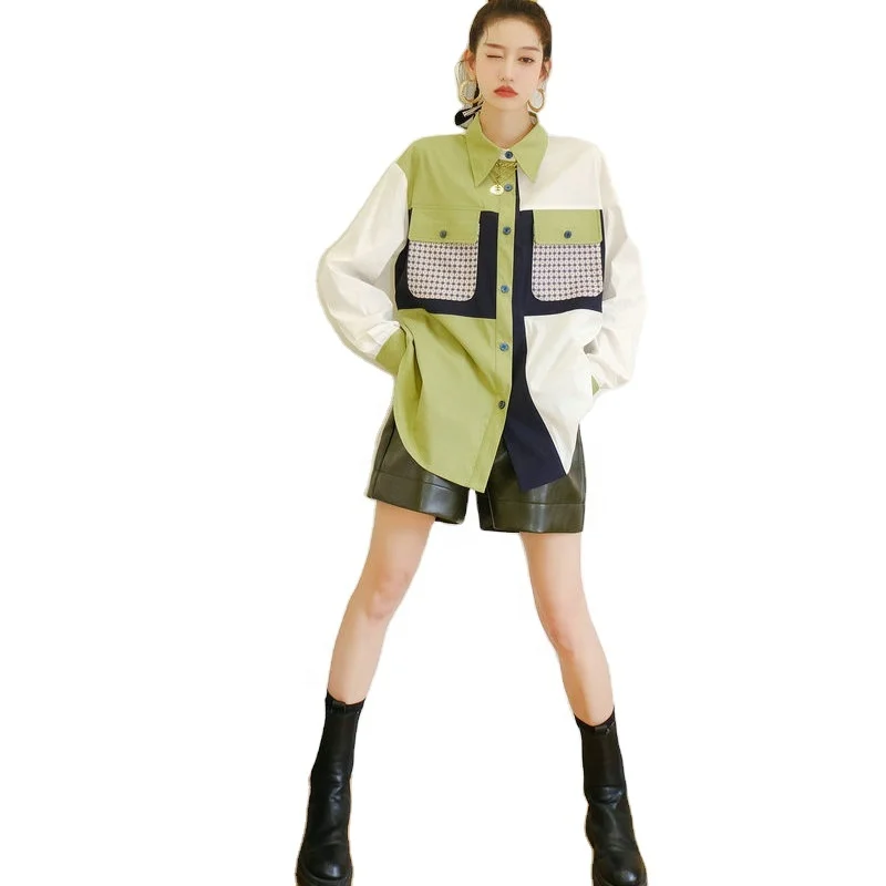 Autumn / Winter 2021 Women'S Korean Style Commuter Contrast Color Splicing Lapel Long Sleeve Blouse.
Autumn / Winter 2021 Women'S Korean Style Commuter Contrast Color Splicing Lapel Long Sleeve Blouse.