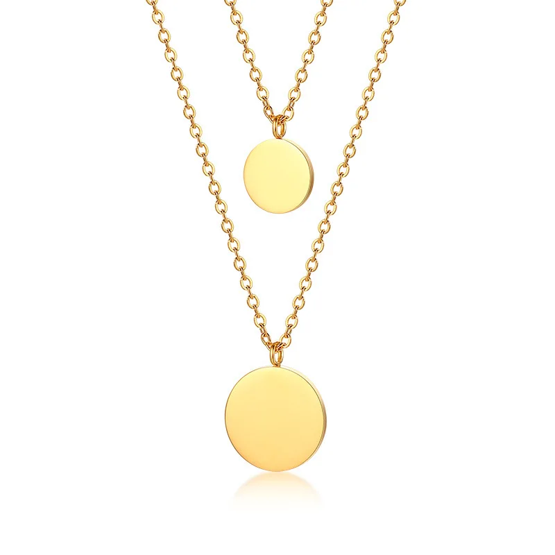 Non Tarnish Gold Jewelry 18k Gold Layered Stainless Steel Coin Charm Necklace Disc Pendant Necklace halskette edelstahl
Non Tarnish Gold Jewelry 18k Gold Layered Stainless Steel Coin Charm Necklace Disc Pendant Necklace halskette edelstahl