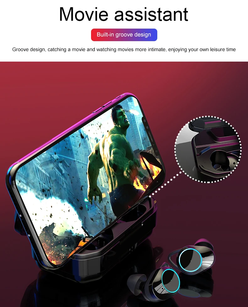 G02 TWS 5.0 Bluetooth 9D Stereo Earphone Wireless Earphones IPX7 Waterproof Earphones 3300mAh LED Smart Power Bank Phone Holder - ANKUX.COM