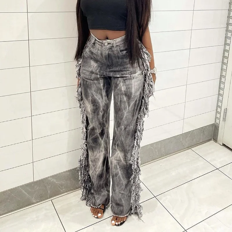 2022 Factory wholesale straight leg jeans tie dye jeans women fringe high waist jeans
2022 Factory wholesale straight leg jeans tie dye jeans women fringe high waist jeans