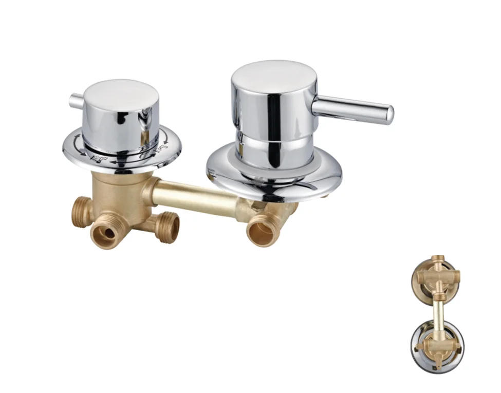 Bathroom 3 Way brass chrome wall mounted shower panel faucet