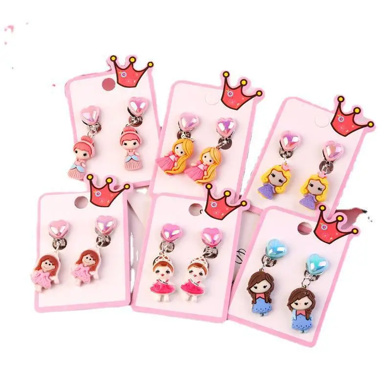 Factory Cheap Children Jewelry Cartoon Princess Little Girls Cute Drop Pendants Clip On Kids Earrings
Factory Cheap Children Jewelry Cartoon Princess Little Girls Cute Drop Pendants Clip On Kids Earrings