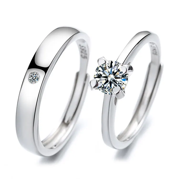 SC 2022 Romantic Valentines Day Couple Rings Gifts Adjustable Fine S925 Sterling Silver Inlaid Diamond Wedding Rings for Couple
SC 2022 Romantic Valentines Day Couple Rings Gifts Adjustable Fine S925 Sterling Silver Inlaid Diamond Wedding Rings for Couple