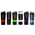 500ml/16oz BPA Free Tripple-layer Protein Plastic Shaker Bottles Custom Logo Printing