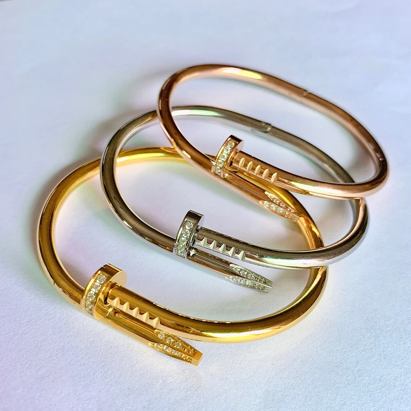 Fashion Men and Women Stainless Steel Nail jewelry Adjustable Bangle Nail Colorful Bangle With Zircon Bracelets
Fashion Men and Women Stainless Steel Nail jewelry Adjustable Bangle Nail Colorful Bangle With Zircon Bracelets