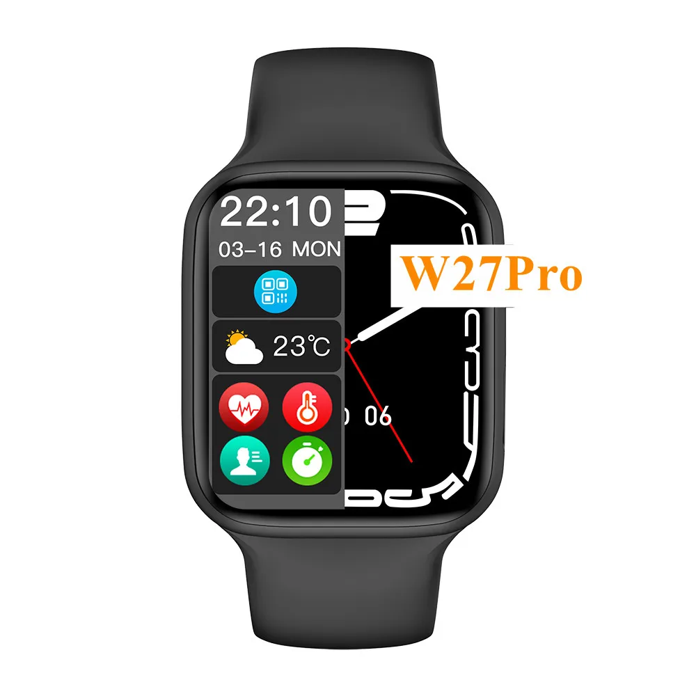 2022 SmartWatch Touch screen Sport Fitness tracker IP68 Waterproof Series 7 rejo smart band for Android IOS W27PRO smart watch
2022 SmartWatch Touch screen Sport Fitness tracker IP68 Waterproof Series 7 rejo smart band for Android IOS W27PRO smart watch