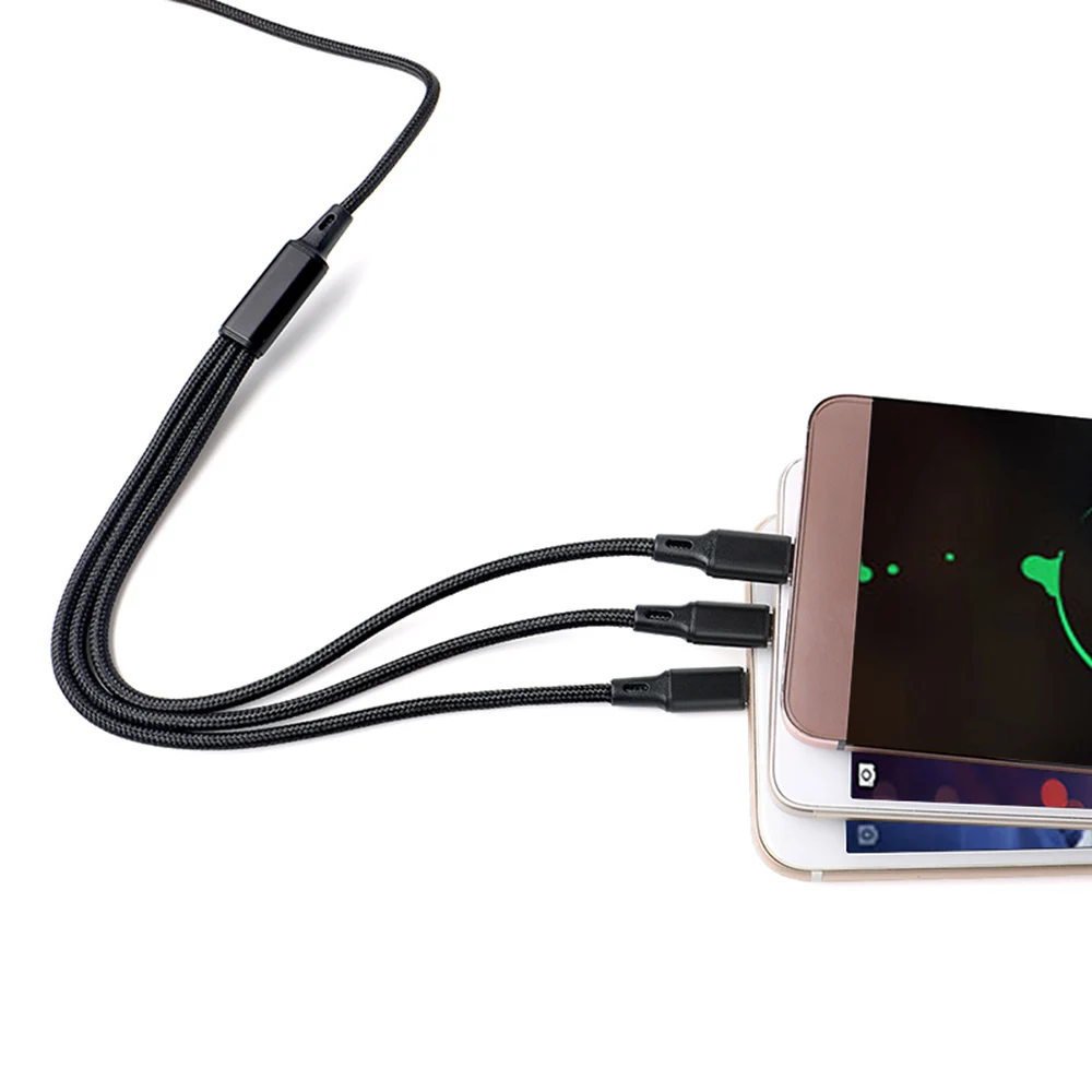Hot Sale Charging USB Cable 3 In 1 multi-use for IOS & Micro Usb & Type c Nylon Braided 1.2M, Red/black/silver/blue
Hot Sale Charging USB Cable 3 In 1 multi-use for IOS & Micro Usb & Type c Nylon Braided 1.2M, Red/black/silver/blue