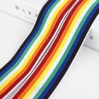 Deepeel KY582 3.8CM DIY Sewing Decor polyester webbing Color Stripe Elastic Band For Garment