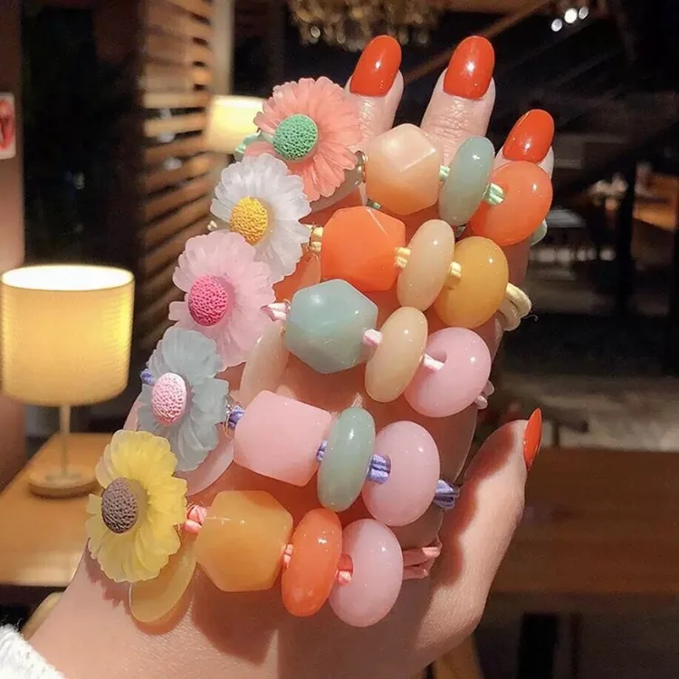 Fashion Daisy Hair Rope Ins Hair Stylist Accessories Female Jelly Bead Head Rope Round Geometric Hair Accessories fro Girls, Mix colors
Fashion Daisy Hair Rope Ins Hair Stylist Accessories Female Jelly Bead Head Rope Round Geometric Hair Accessories fro Girls, Mix colors