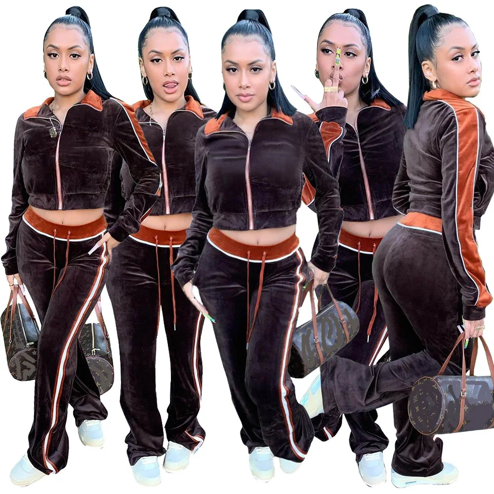 Flare Pants Outwear Coat Velour Trousers Winter 2 Piece Pants Set Outfit Velvet Tracksuit For Women
Flare Pants Outwear Coat Velour Trousers Winter 2 Piece Pants Set Outfit Velvet Tracksuit For Women