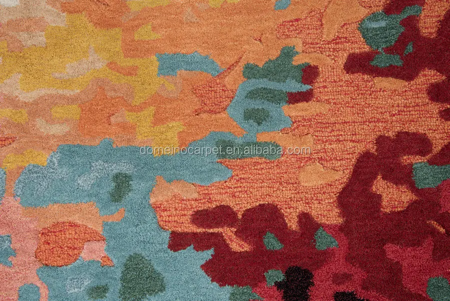orange/maroon color rug hand tufted rug popular design with high
