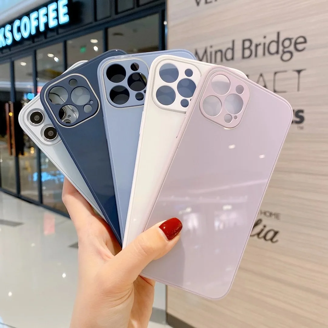 Square Tempered Glass Phone Case For iPhone 12 Pro Mini 11 Pro Max XR XS Max 8 7 Plus X Soft Liquid Silicone Back Cover, Multi colors
Square Tempered Glass Phone Case For iPhone 12 Pro Mini 11 Pro Max XR XS Max 8 7 Plus X Soft Liquid Silicone Back Cover, Multi colors
