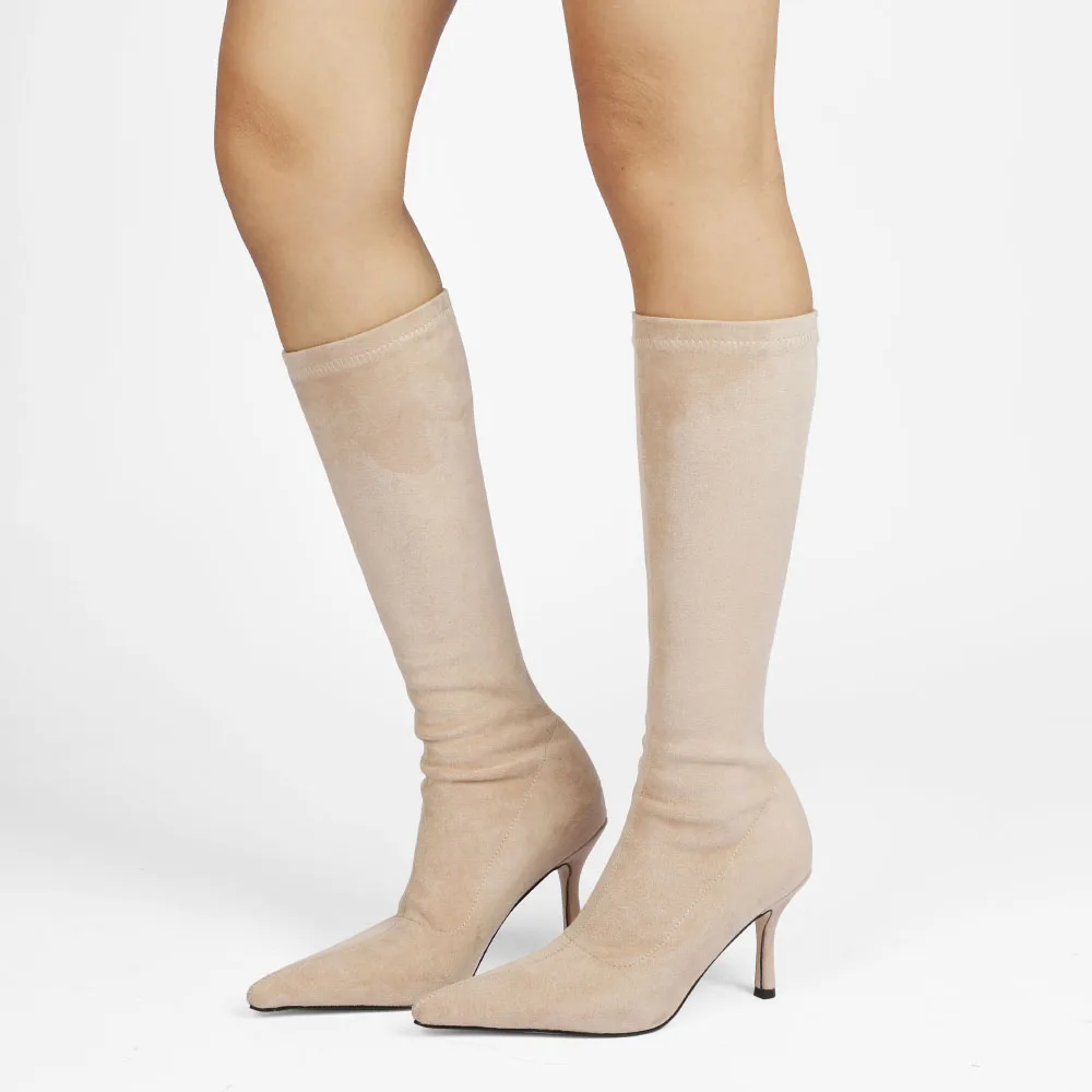 Fashionable multi-color faux suede high elasticity ladies pointed-toe small stiletto knee-length boots
Fashionable multi-color faux suede high elasticity ladies pointed-toe small stiletto knee-length boots