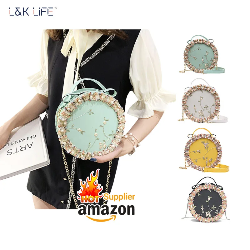 Low price hot sale sweet lady flower round shoulder bag logo, White, yellow, green, black, pink
Low price hot sale sweet lady flower round shoulder bag logo, White, yellow, green, black, pink