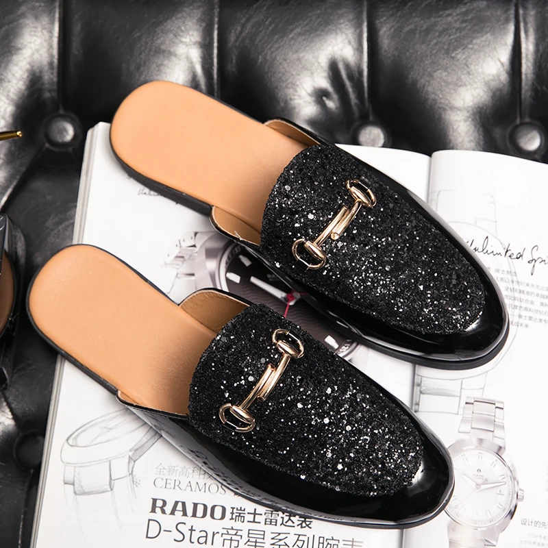 New half shoe custom slipper leather men leather chunky slippers summer hot sale real leather slippers, Black
New half shoe custom slipper leather men leather chunky slippers summer hot sale real leather slippers, Black