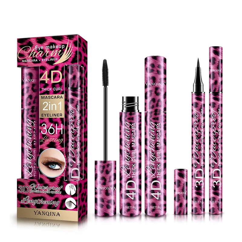 Best Selling leopard mascara eyeliner 2 in 1 set thick curl mascara 3D liquid eyeliner waterproof long lasting eye makeup kit, Balck
Best Selling leopard mascara eyeliner 2 in 1 set thick curl mascara 3D liquid eyeliner waterproof long lasting eye makeup kit, Balck
