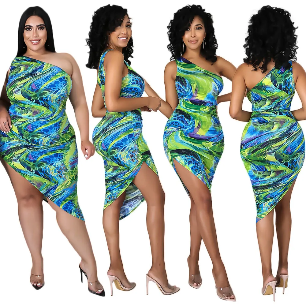 Woman Outfit Club Party Sexy Irregular Long Dress Fashion Print Pleated Sexy Oblique Shoulder Casual Plus Size Woman Dresses, Picture color
Woman Outfit Club Party Sexy Irregular Long Dress Fashion Print Pleated Sexy Oblique Shoulder Casual Plus Size Woman Dresses, Picture color