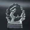 New arrival high quality 3d laser engraving golf trophy crystal iceberg
