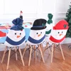 indoor christmas home decoration snowman chair covers flannel dining chair christmas cover